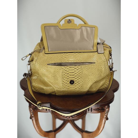 COACH M1293-23746 Convertible Hobo Ergo Satchel Yellow Leather Handbag #0009 - Picture 2 of 7